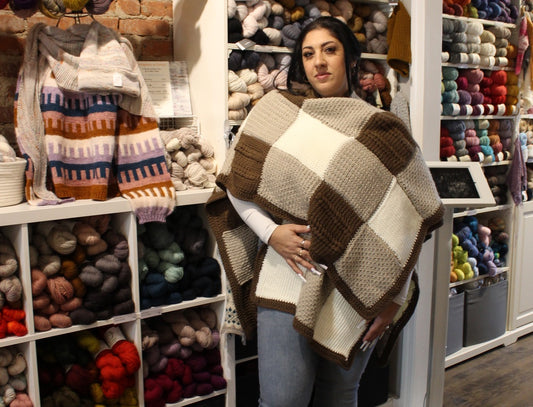 Tunisian Sampler Ruana Crochet Pattern