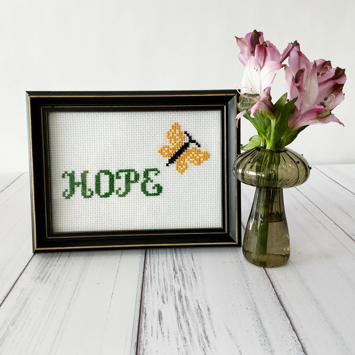 Hope Butterfly Counted Cross Stitch Pattern