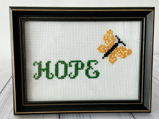 Hope Butterfly Counted Cross Stitch Pattern